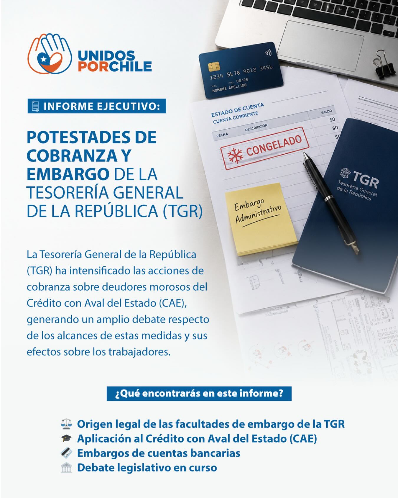 Cobranzas y embargos de la TGR ha sido el tema de la semana. 
Infórmate de este y otros interesantes temas en el link de nuestra biografía 👆

Por un Chile justo, libre y en paz 🇨🇱 

#unidosporchileoficial  #chile